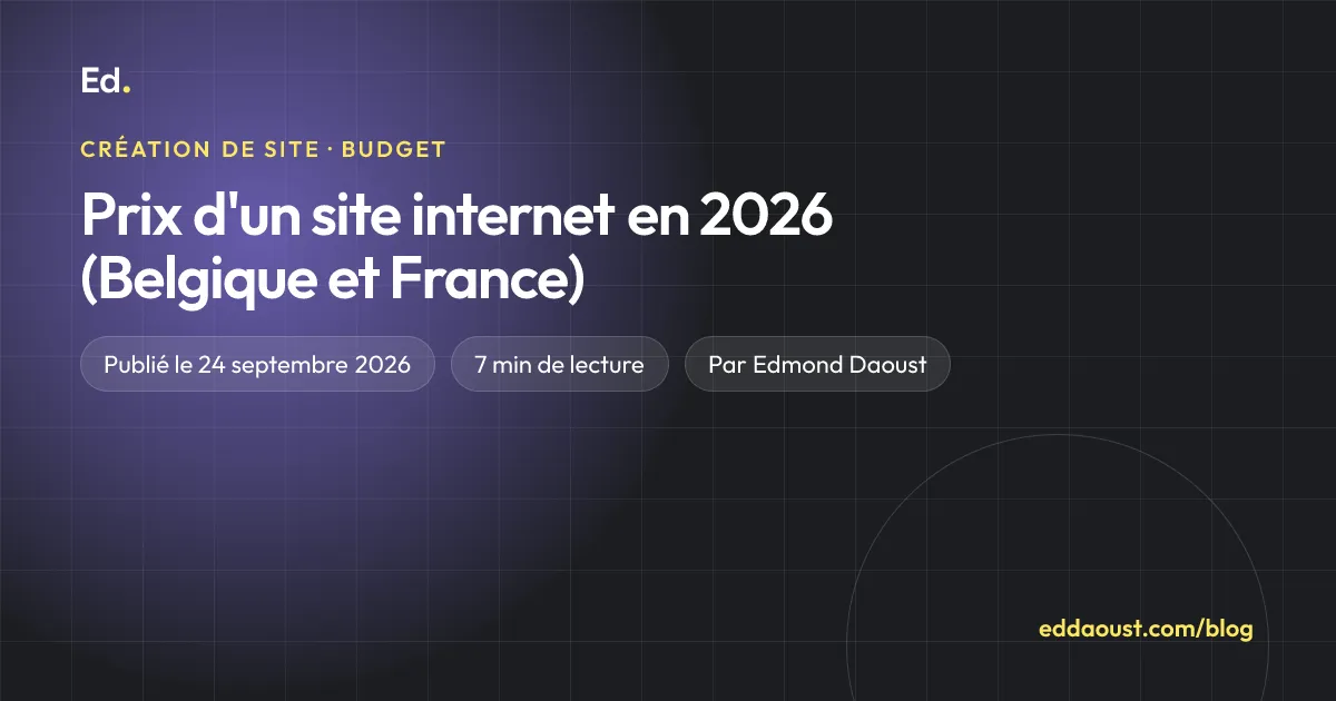 Prix d'un site internet en 2026 (Belgique et France)